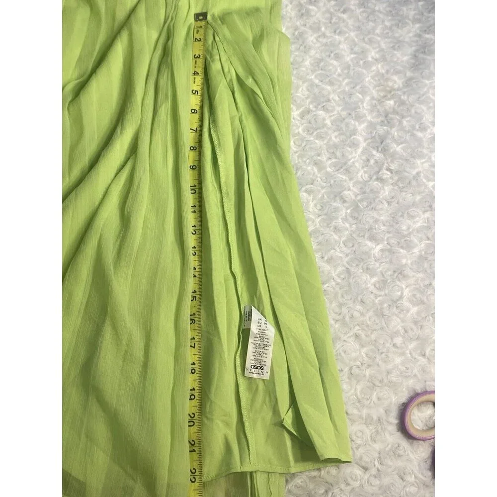 ASOS Design Gladiator Lime Green Sundress Size 4 Midi Flowing Get Noticed! - Picture 10 of 11